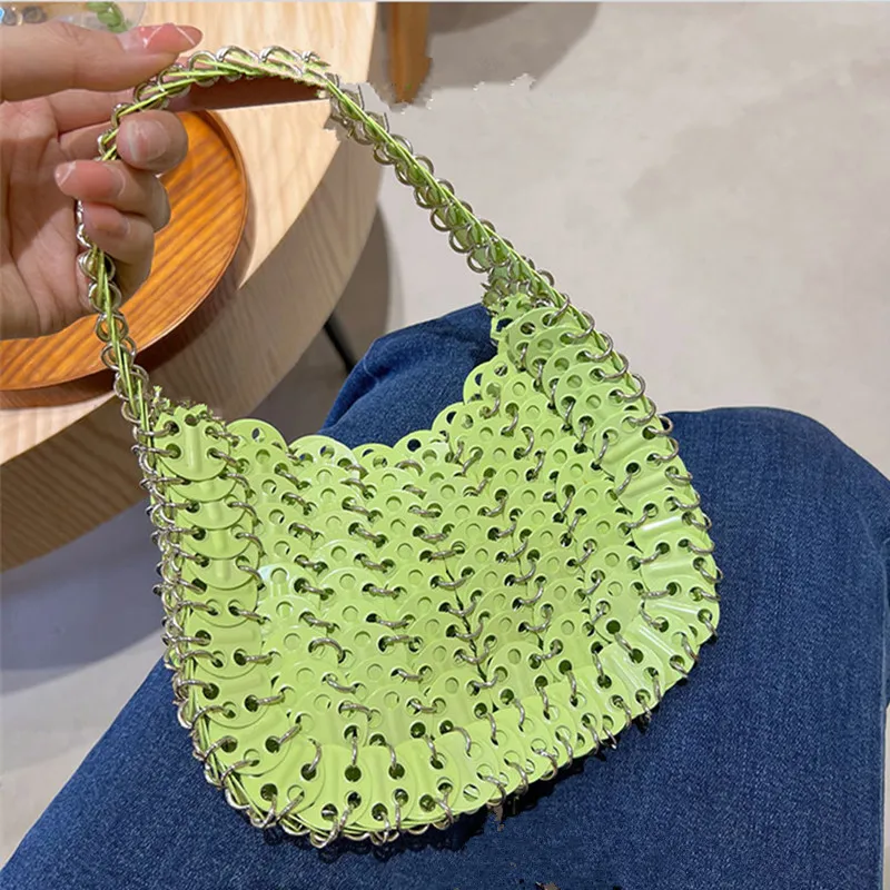 

Women's Bag luxury Designer Handbag Trend Metal Chain Tote Bag Hollow Evening Bag Clutch Female Shoulder Bag Wedding Party