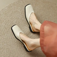 newcurve casual concise covered toe flat heel slip on loafer slippers mules shoes for women office ladies shoes plus size