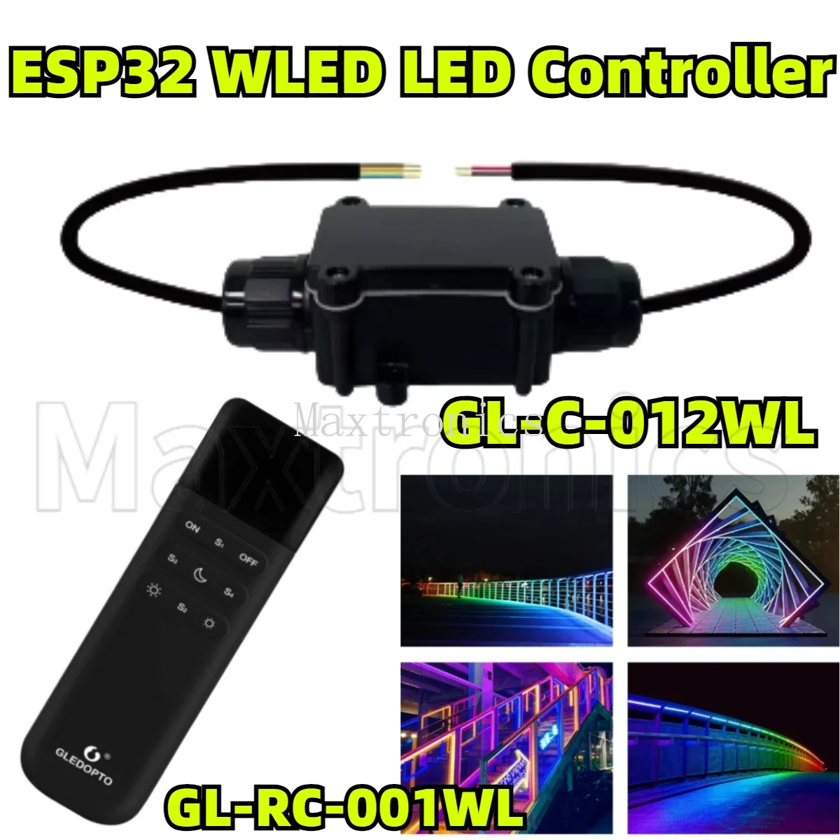 Фото Контроллер GLEDOPTO ESP32 WLED GL-C-012WL/RC-001WL IP65 Динамические светильники DC5-24V WiFi WS2811 WS2812 SK6812 WS2813 WS2815 Светодиодная лента №1
