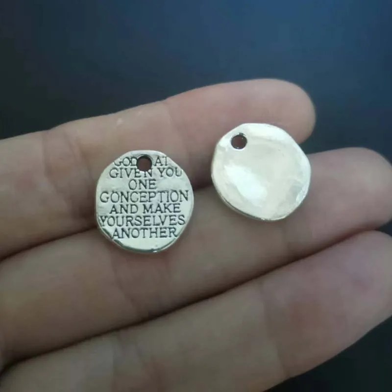 Асимметричные круглые подвески в виде букв из цинкового сплава под античное