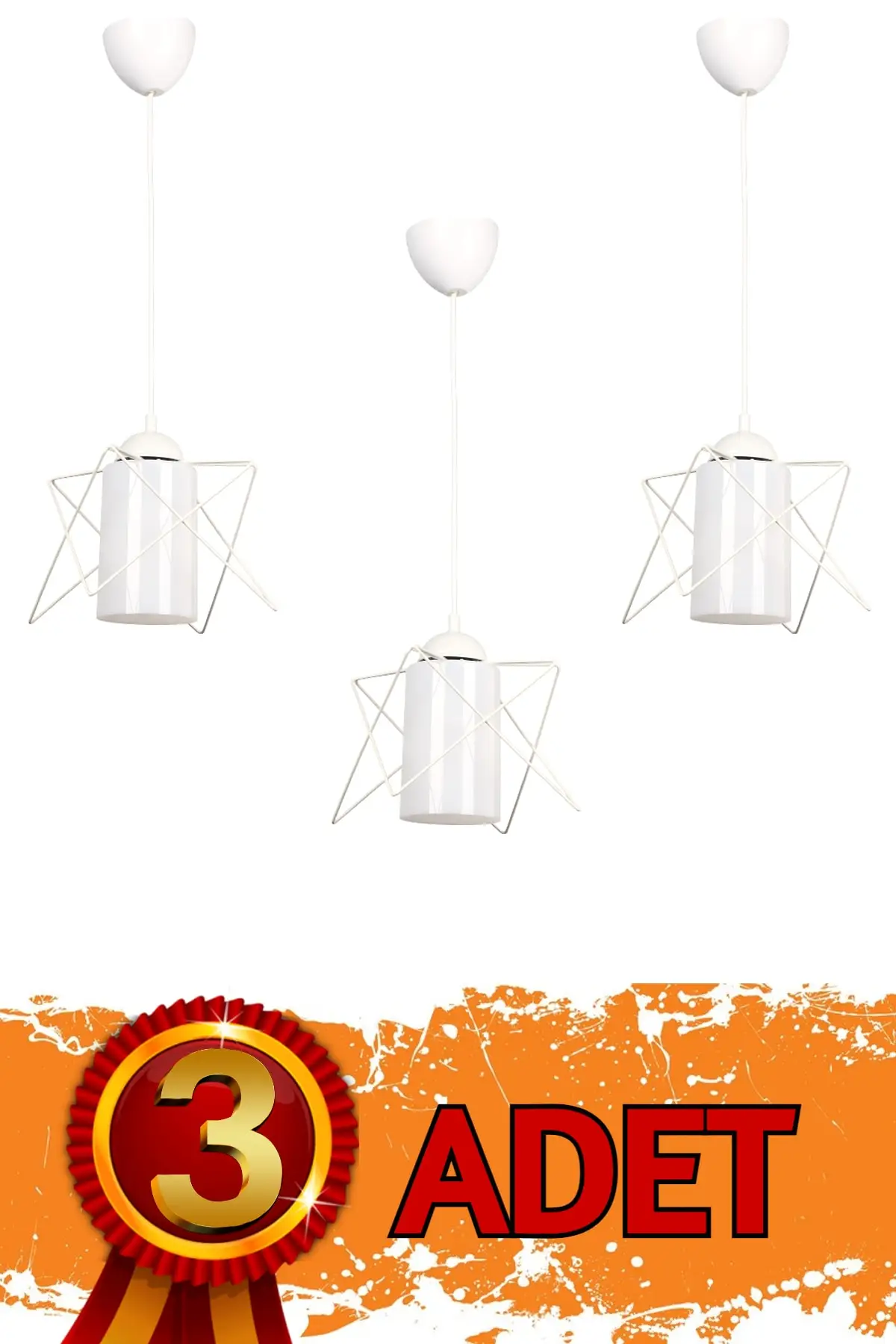 

3 Pcs Modes Single White Acrylic
