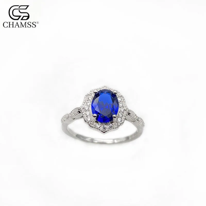 

Женское кольцо из серебра S925 пробы с сапфировым покрытием