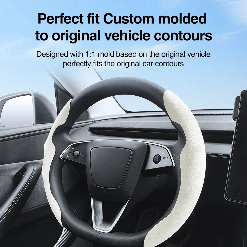 Фото Чехол на руль для Tesla Model Y Juniper 2026, Model 3 Highland, Model 3, Model Y: Комплект аксессуаров для рулевого колеса №5