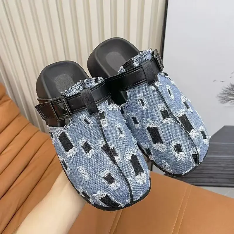 Женские летние шлепанцы повседневные сандалии с геометрическим рисунком из