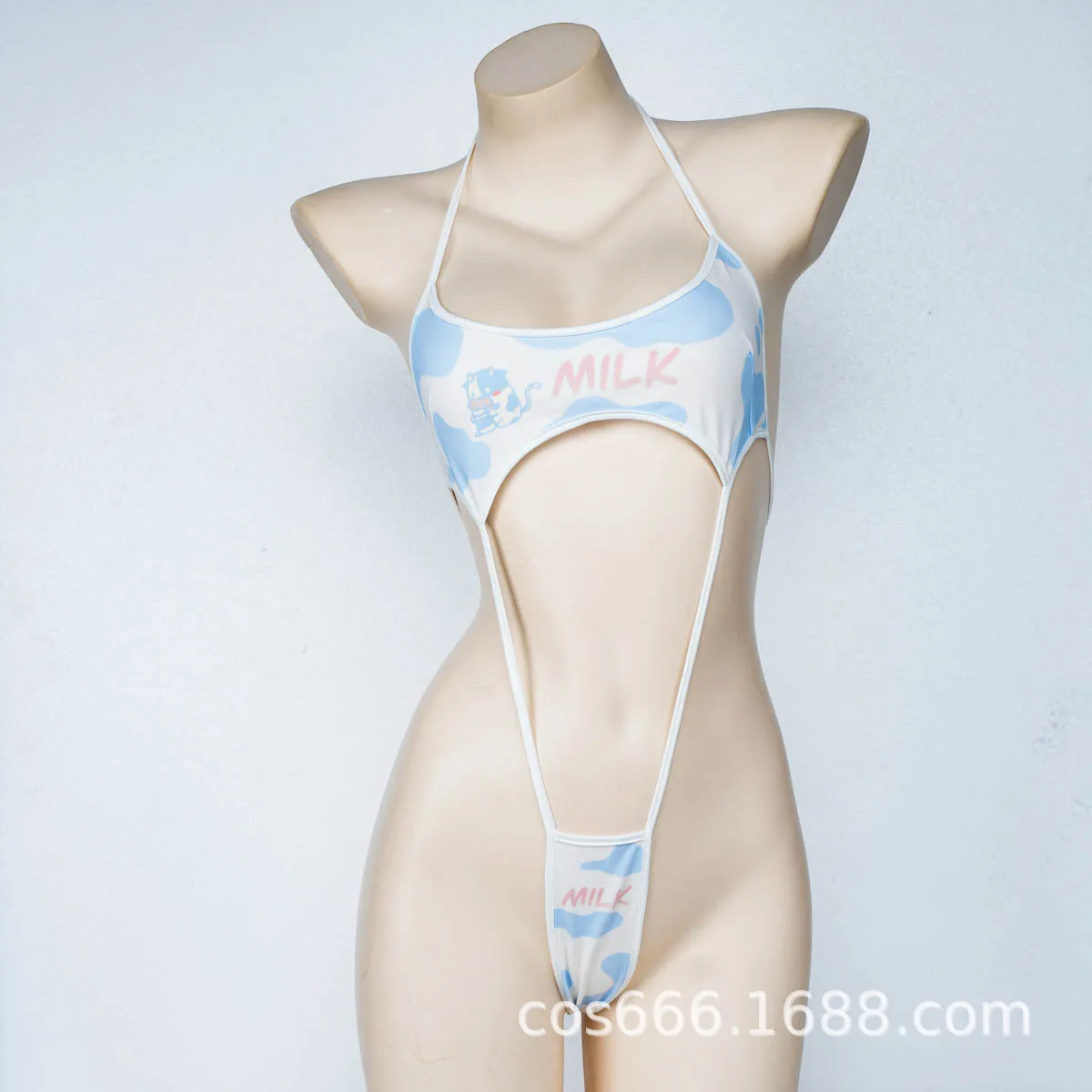 Женское нижнее белье для косплея из коровьей кожи боди монокини с бретелькой