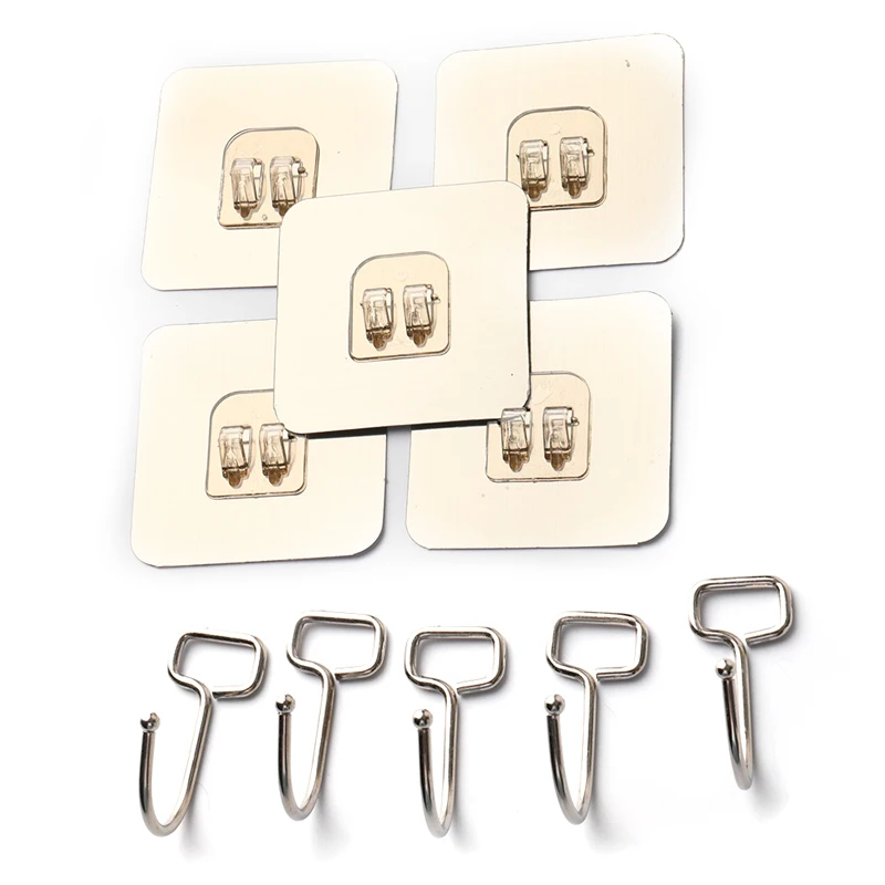 

Крючки Настенные из нержавеющей стали на клейкой основе, 5 шт.