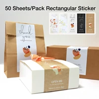 50pcs thank you stickers for envelope seal labels gift packaging decor birthday party scrapbooking stationery sticker seal label