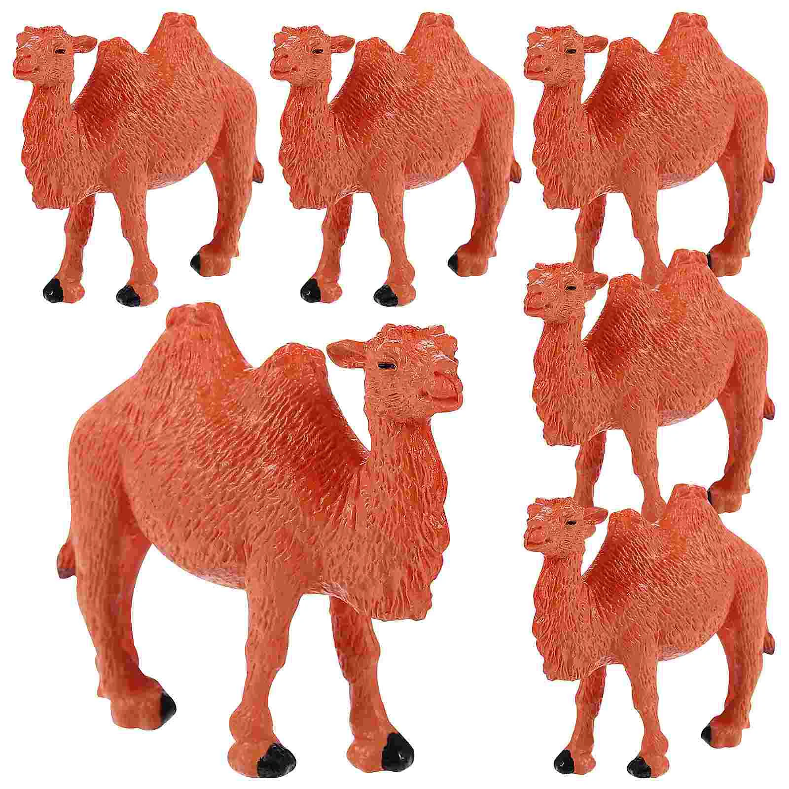 

6 Pcs Miniature Camel Models Realistic Camel Figurines Animal Models Desktop Ornaments Kids Toys
