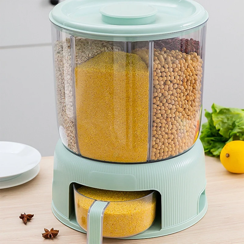 Цельное кухонное пластиковое герметичное вращающееся ведро для риса