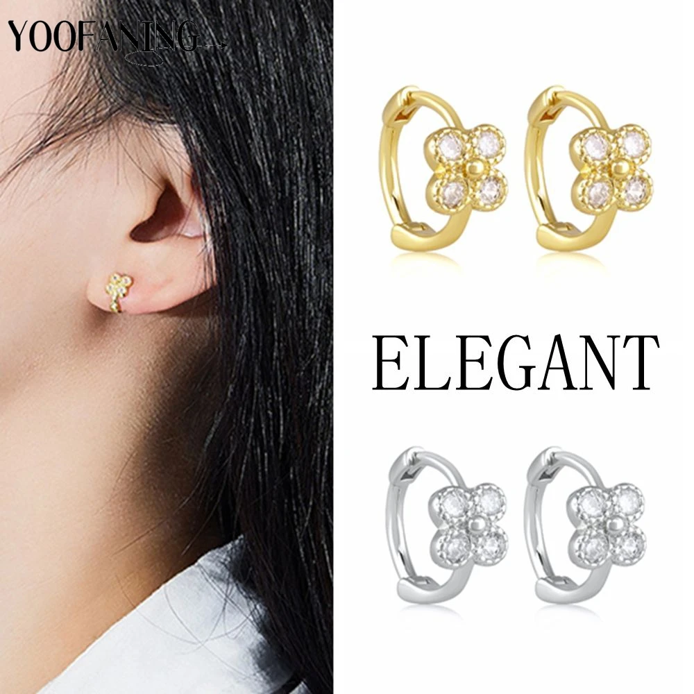 YOOFANING серьги-кольца из стерлингового серебра 925 пробы роскошные золотые