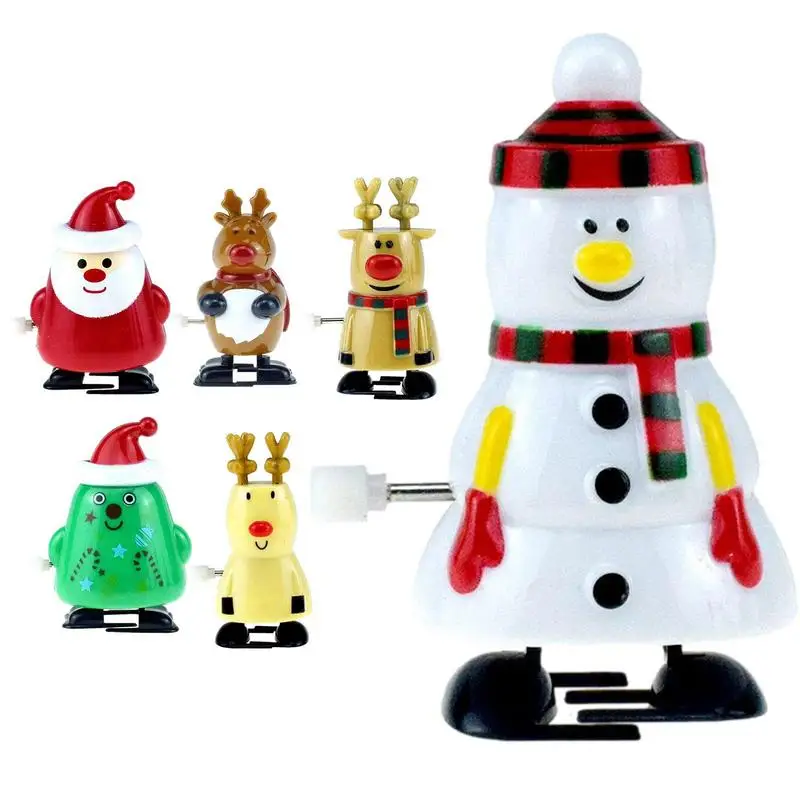 

Рождественские заводные игрушки 6 шт., рождественские заводные чулки, Обучающие шагающие заводные прыжки, забавные игрушки, сувениры для ве...