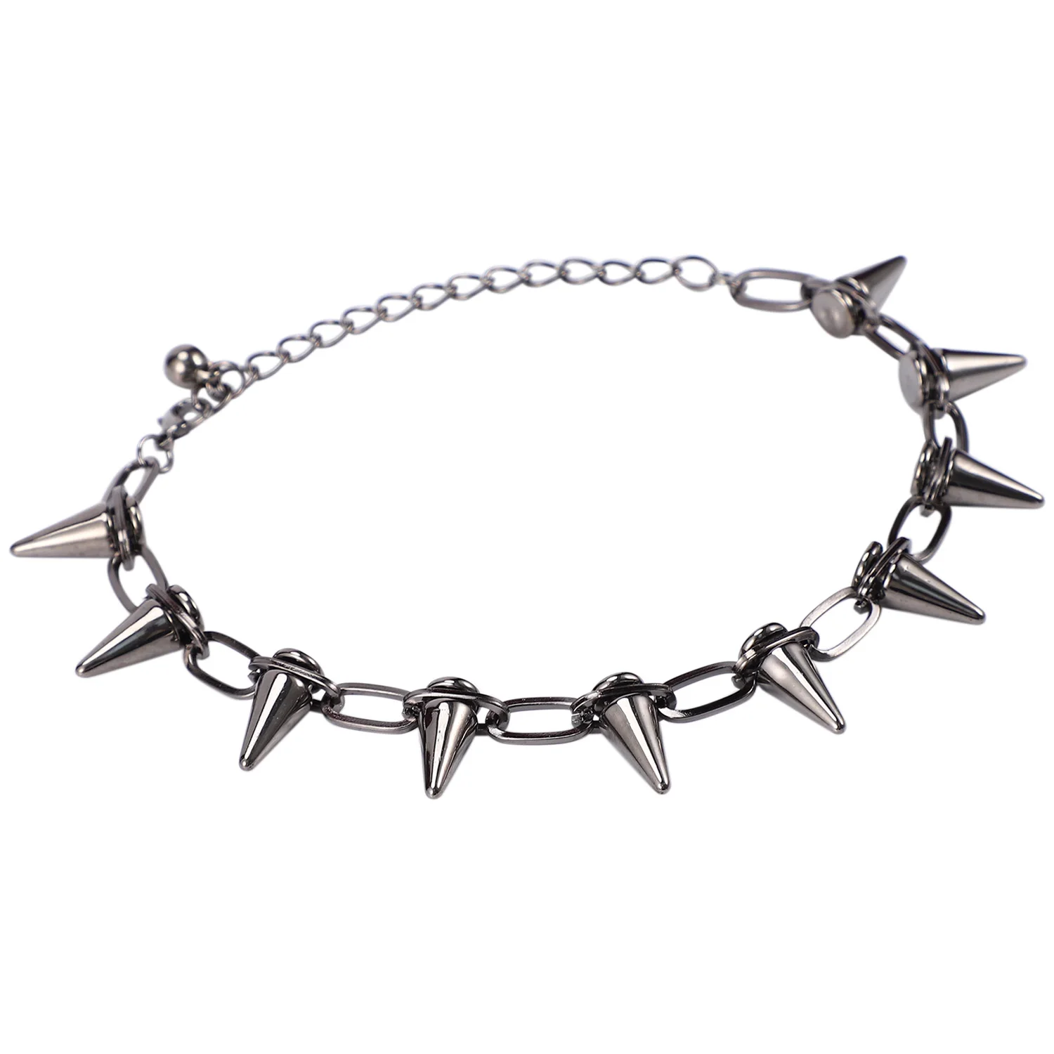 

Metal Spikes Studs Rivets Punk Goth Necklace Choker Collar