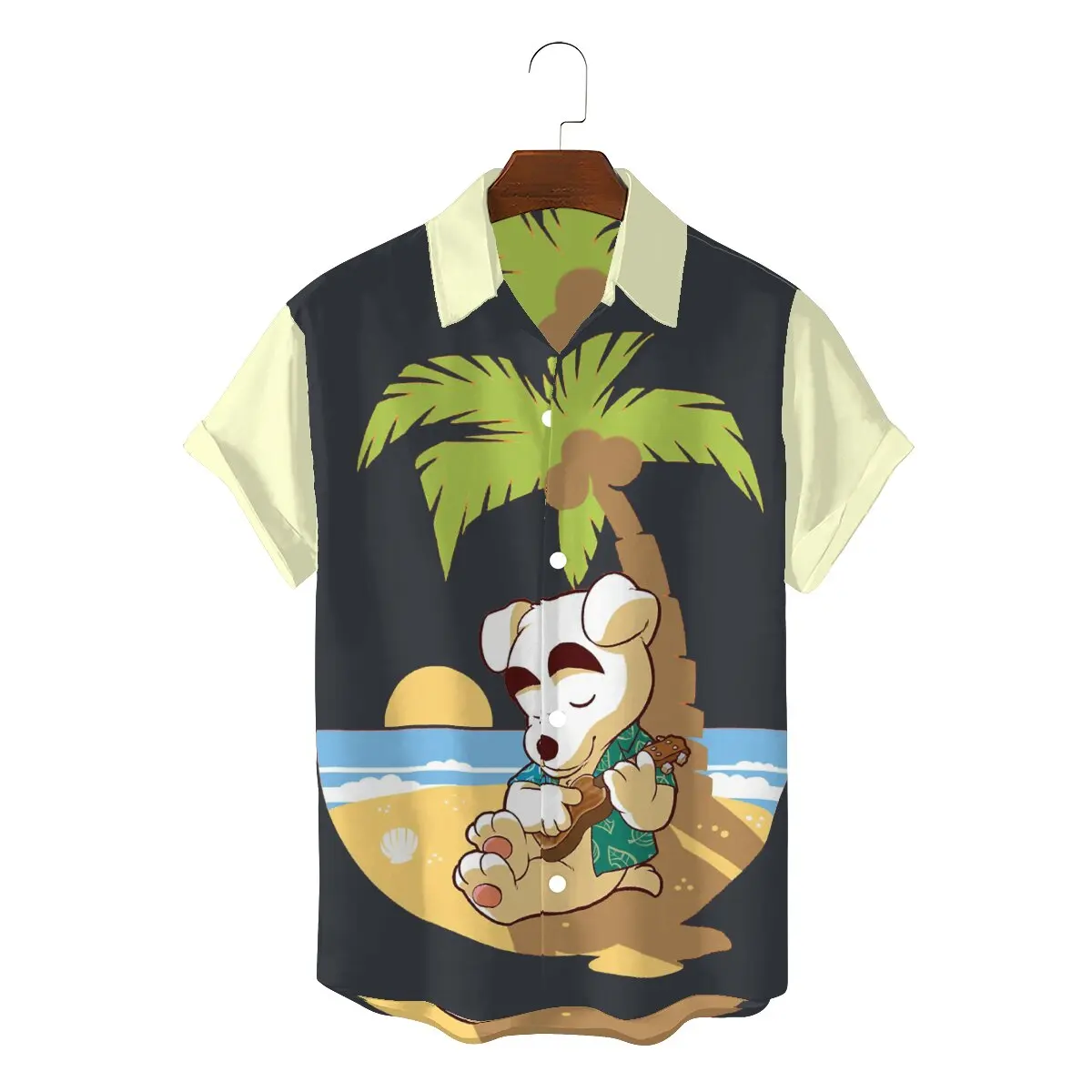 

Sunset Bossa Essential 2022 Men Amazing Hawaii Shirts Animal Crossing Pocket Camp Square Neck Top Fabric 3D Shirt High Quality