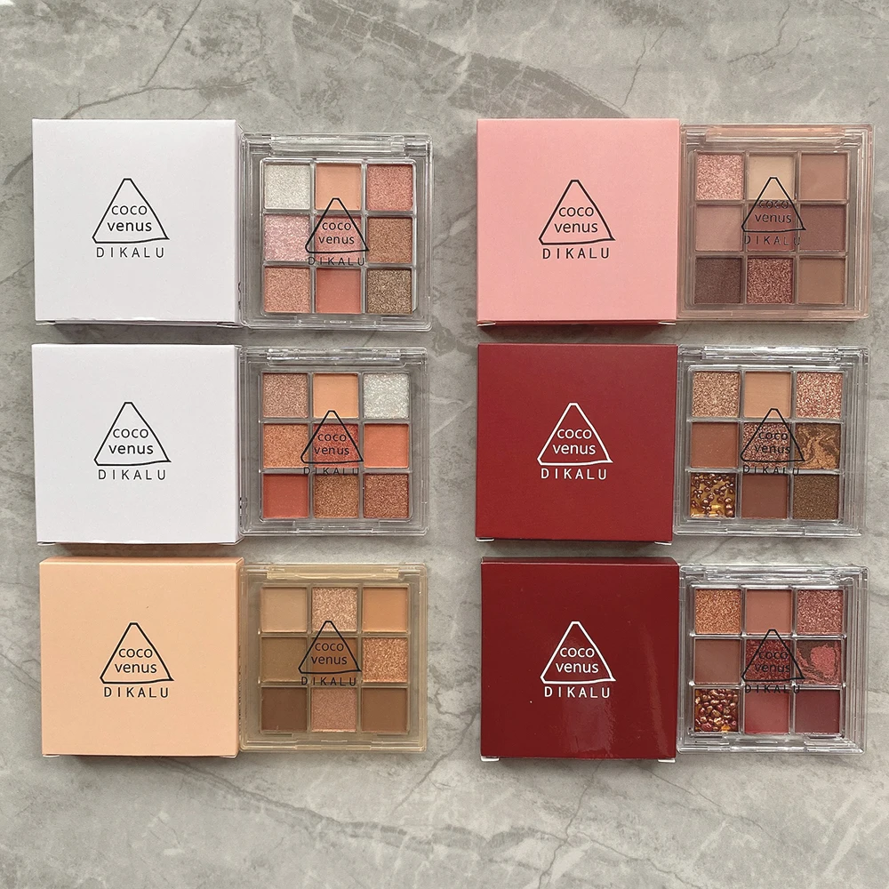 Палитра матовых теней для век 9 цветов блестящий хайлайтер Шиммер стойкий