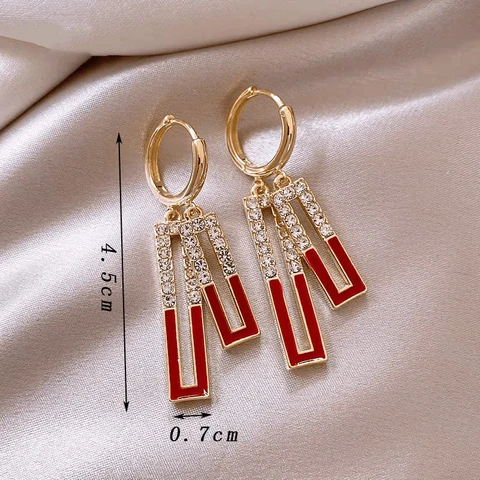 Двухслойные серьги-капельки из цинкового сплава