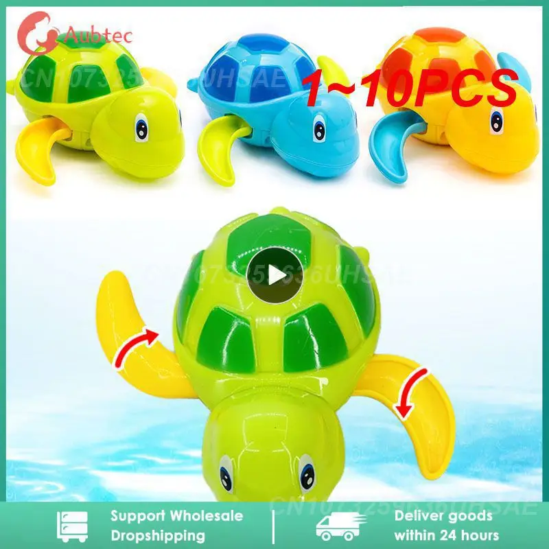 

1~10PCS Bath Toys Turtle Dolphin Baby Shower Baby Wind Up Swim Play Toy Swimming Pool Accessories Baby Play In Water Random