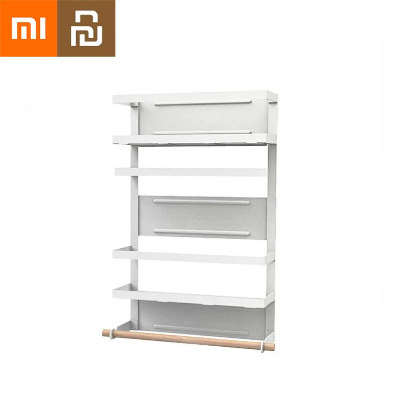 

Xiaomi Youpin Magnetic Refrigerator Side Wall Mount Hook Hole-free Kitchen Shelf Roll Paper Holder Multifunctional Storage Rack