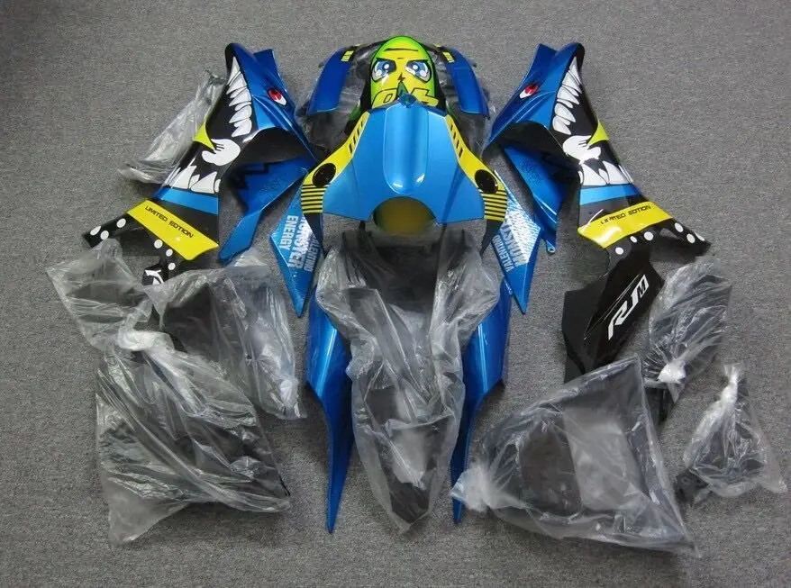 

Новый комплект обтекателей для мотоцикла ABS, подходит для YAMAHA YZF - R1 R1m 2015 2016 2017 2018 15 16 17 18, кузов под заказ, Синяя акула