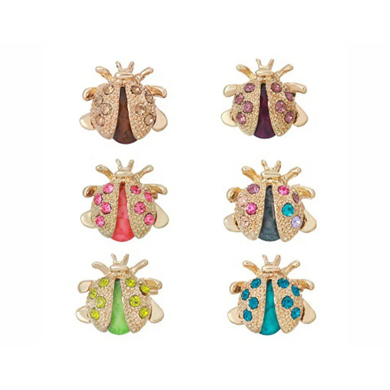 Аксессуары для одежды разноцветная ретро Брошь Жук семь звезд Божья коровка