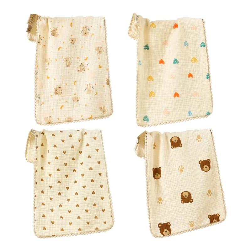 

Kids Face Towel with Edges Cotton Face Towel for Toddlers Breathable Bath Towel Wahscloth Suiatble for Dailys Cleansing