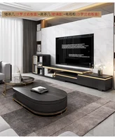 Luxury marble TV cabinet coffee table combination set Modern simple telescopic Nordic side cabinet living room furniture