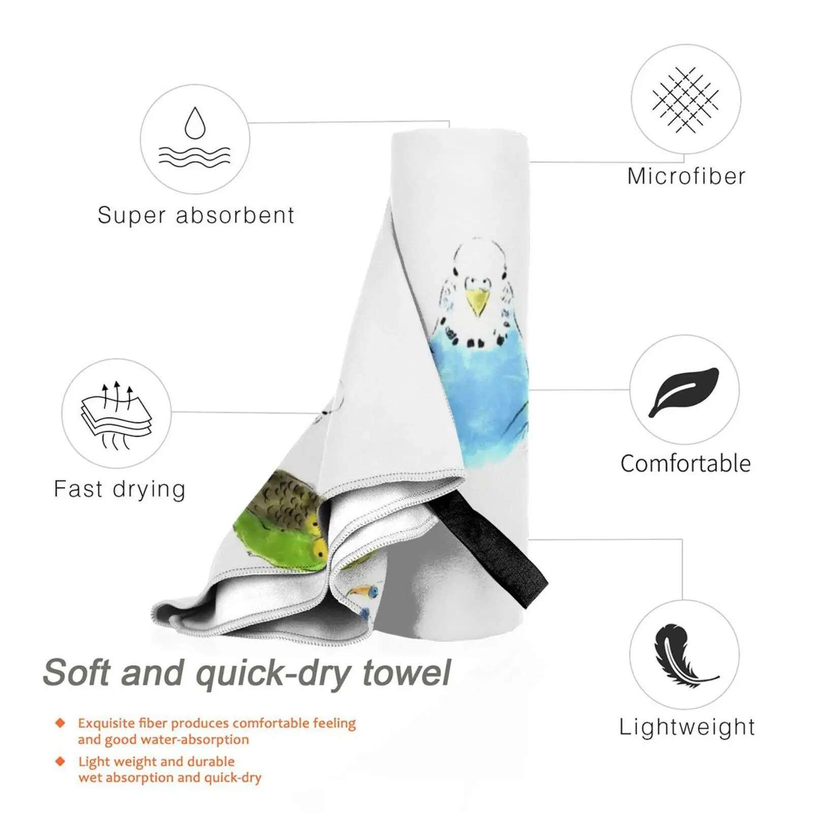 Банное полотенце Budgie на заказ банное Wellensittich Papagei Sittich Птица Попугай Loro попугай