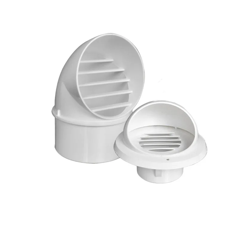 Ceiling Ventilation Exhaust System Hardware PVC roof air vent grille round ducting ventilation cover Weather proof Vent Cap Wall |