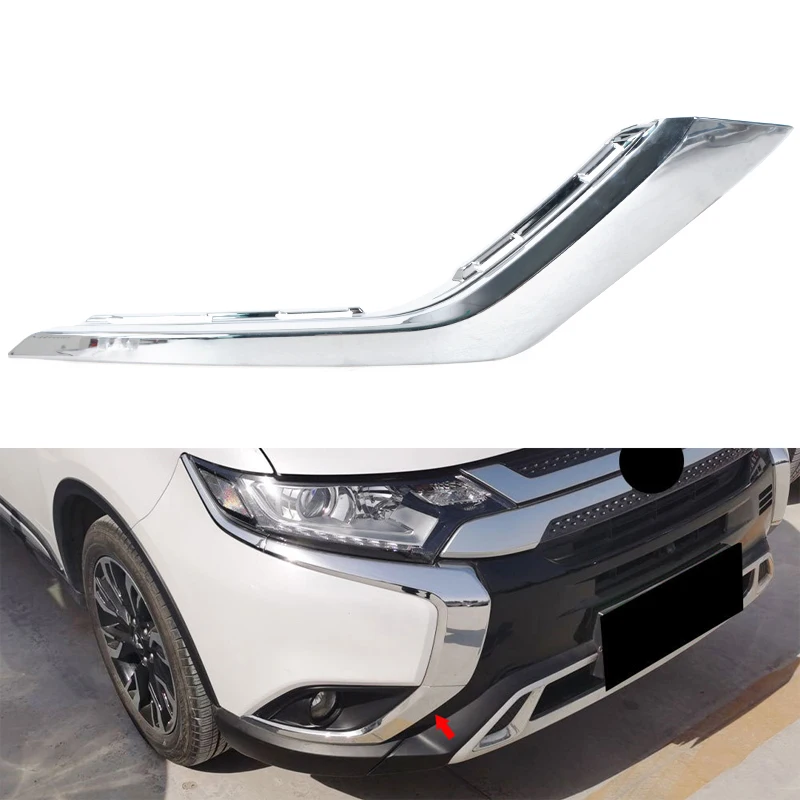Для Mitsubishi Outlander 2016 2017 2018 2019 2020 2021, передний бампер, противотуманная фара, хромированная полоса, автомобильные аксессуары