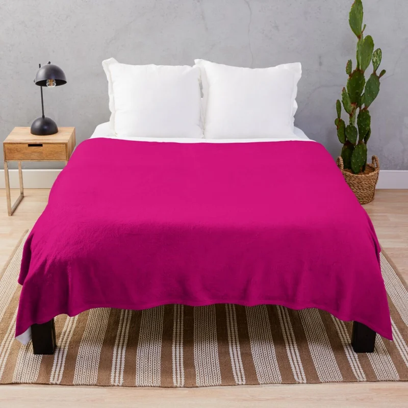 

Hot Pink Fuchsia Solid Color Decor Throw Blanket quilt blanket decorative blankets Knitted blanket