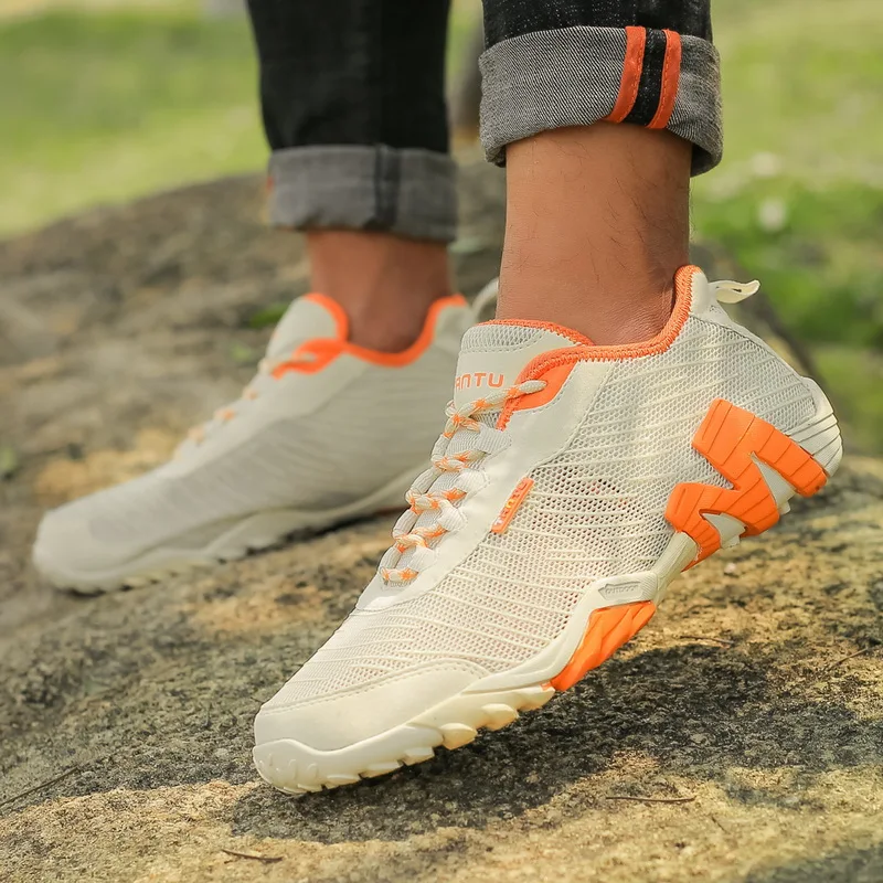 HIKEUP Men's Outdoor Shoes Breathable Hiking Casual Mesh Sneaker For Men Mountain Boots Designer Replica Shoes Factory Outlet