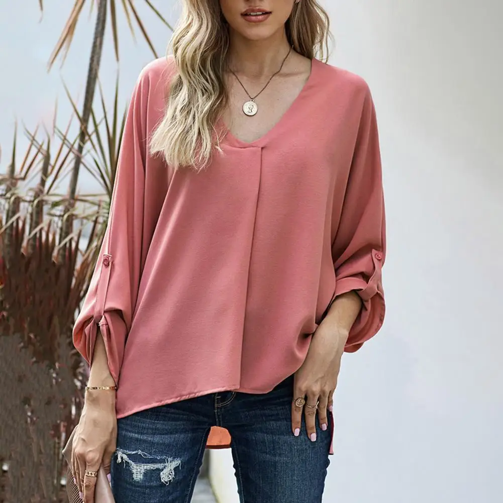 

Fall Blouse Chic Mid Length Women Autumn Shirt Comfortable Lady Summer Shirt OL Style Lady Summer Shirt Female Clothes