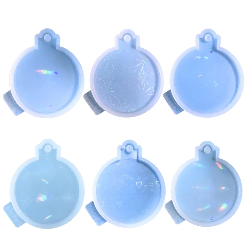 

Силиконовые формы для голографических смол, рождественские украшения, смоляные формы, круглые силиконовые формы для литья для