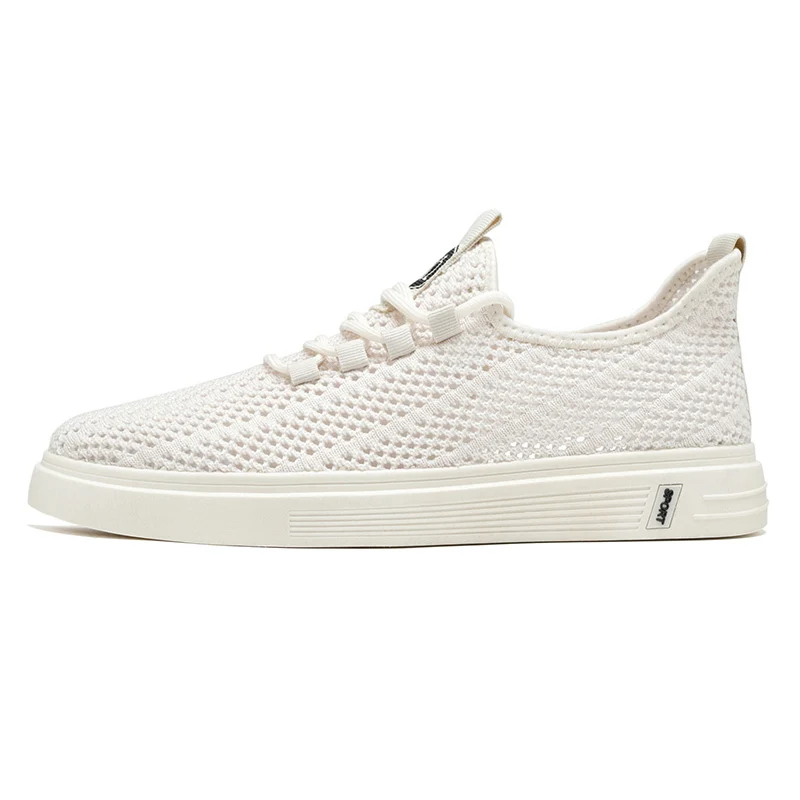 

J80 New Men's Shoes Summer Hollow Out Breathable Large Mesh Surface Comfortable Wear-resistant Pure Color Leisure Collar Lacing