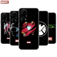 marvel black heroes phone case for huawei p50 p40 p30 p20 10 9 8 lite e pro plus black etui coque painting hoesjes comic fas
