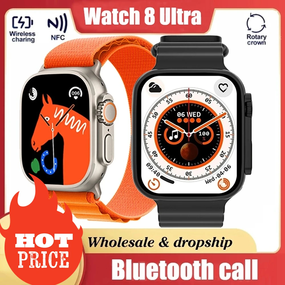 

2023 New Smart Watch Ultra Series 8 NFC Smartwatch Men Women Bluetooth Calls Wireless Charging Fitness Bracelet 2 Inch HD Screen