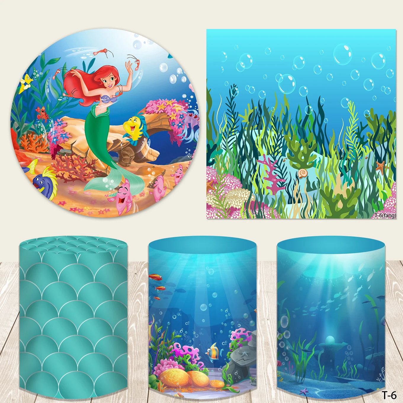 

Round Circle Elastic Photography Background Backdrop Underwater Mermaid Princess Birthday Party Decor Photo Shoot Studio Props