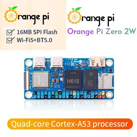Мини-ПК Orange Pi Zero 2 Вт 4/2/1 ГБ ОЗУ DDR4 Allwinner H618 Orange Pi Zero 2 Вт WiFi Bluetooth BLE SBC Одиночная плата компьютера Zero2W
