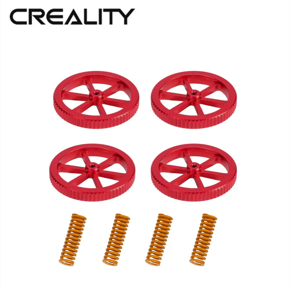 

CREALITY 3D Printer Manually Leveling Wearing Parts Package Red Leveling Nuts *4 + Mold Spring * 4 for Creality 3D Printers