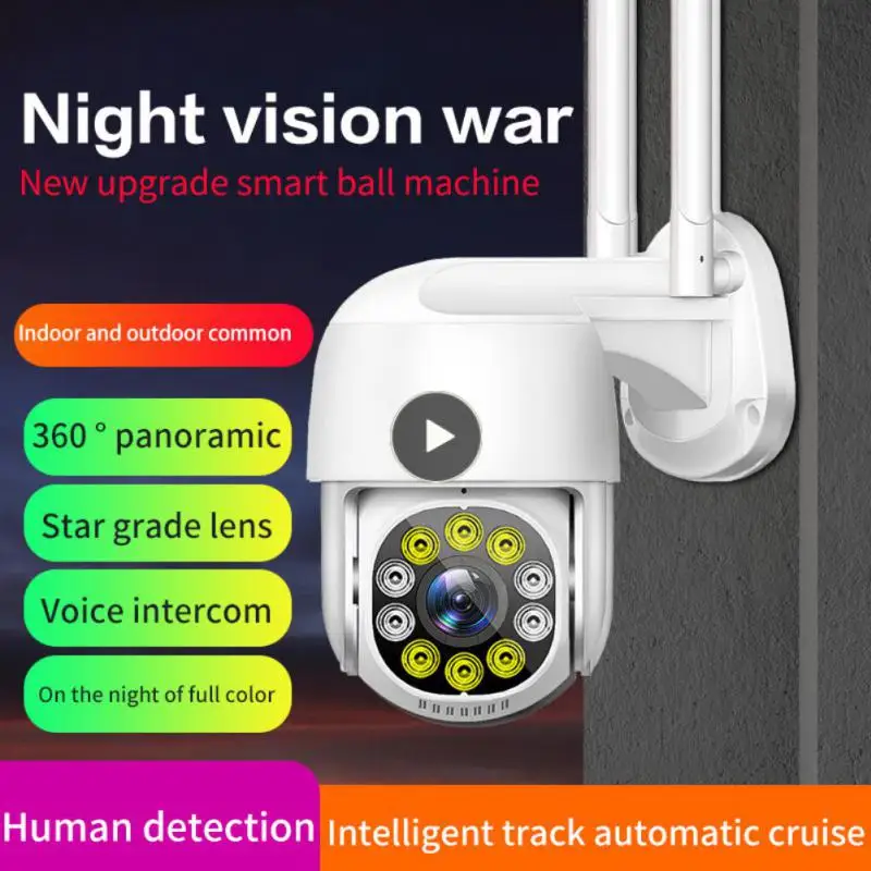 

5mp Ip Camera White Ptz Rotation Security Camera Remote Monitoring Smart Outdoor Camera Home Security Wifi 720p Mobile Tracking