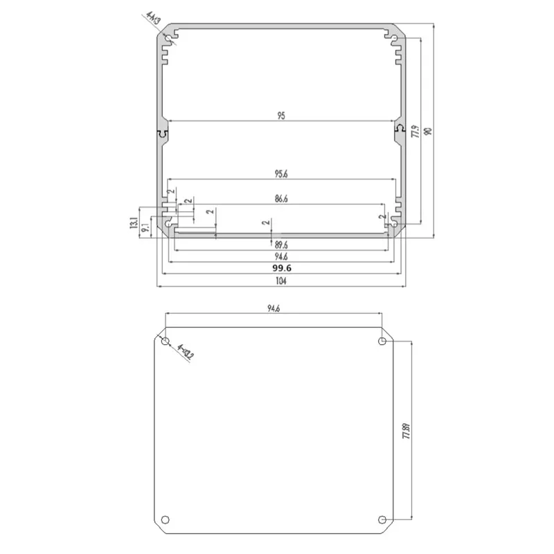 Алюминиевый корпус коробка печатной платы для приборов электронный проектор
