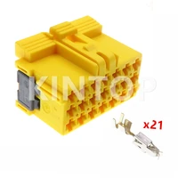 1 set 21 pins yellow car unsealed connector with terminal 1 967625 5 967635 1 automotive wiring harness socket
