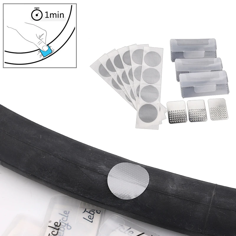 

6PCS Ultra-thin Powerful Glue-free Tire Patch Bike Motorcycle Tyre Repair Tool Long-distance Riding Equipment Cycling Parts