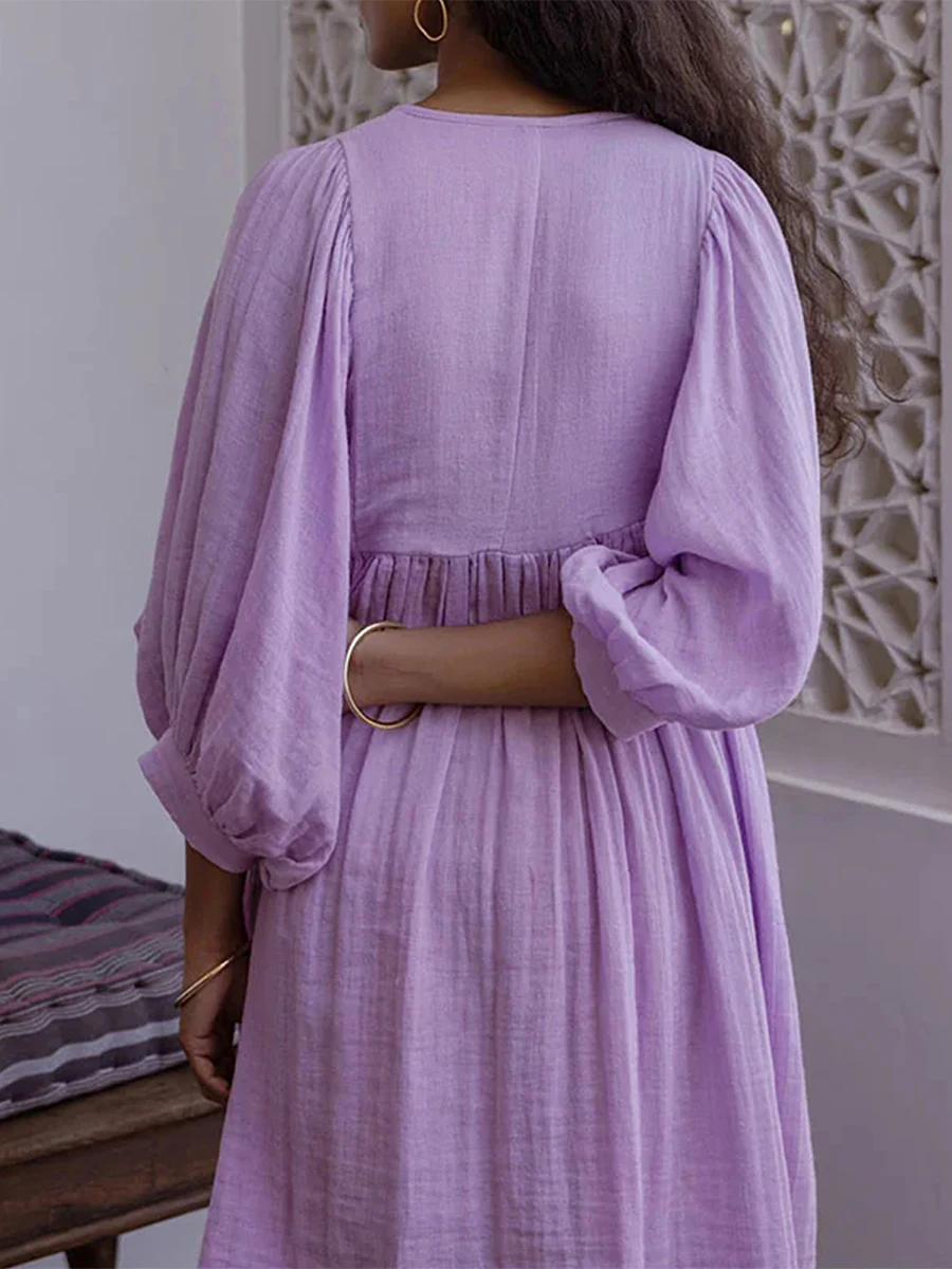 Женское цветочное мини-платье Alyweatry в стиле бохо с V-образным вырезом и пышными