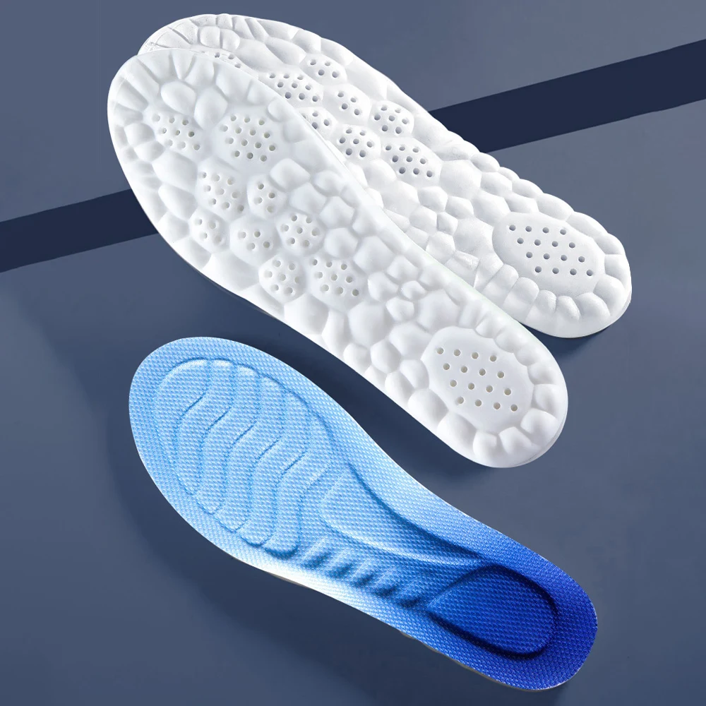 4D Latex Sport Insoles Soft High Elasticity Shoe Pads Orthotic Breathable Deodorant Shock Absorption Cushion Arch Support Insole
