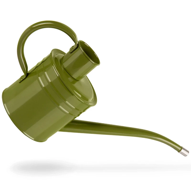 

34 Oz Green Watering Can - Metal Watering Can With Long Spout