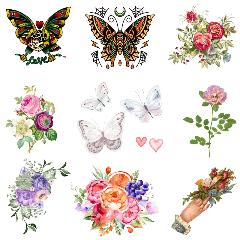 

Women Clothing Thermoadhesive Patches Butterfly Flower Patch Iron on Patches Cheap Items with Free Shipping Stickers Appliques