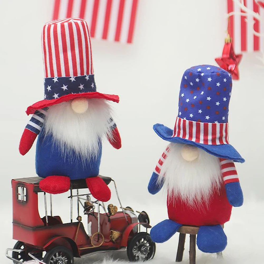 

American Independence Day Decoration Gnome Doll Patriotic Veterans Day Plush Gnome Doll 4th Of July Decor Easter Gnome