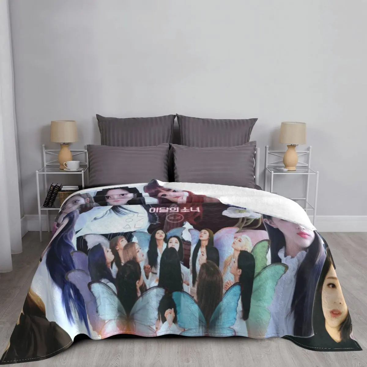 L-Loona Корейский Kpop одеяло для девочек флисовое всесезонное многофункциональное