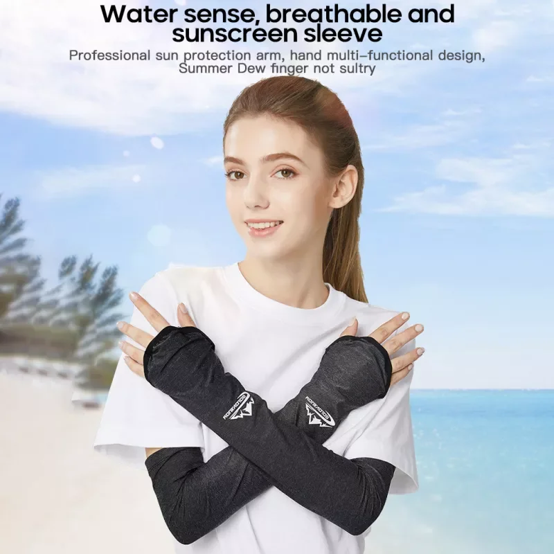 

Sleeves Cooling Arm Sleeves Cover Cycling Running UV Sun Protection Outdoor Women Nylon Cool Sunscreen Arm Sleeves