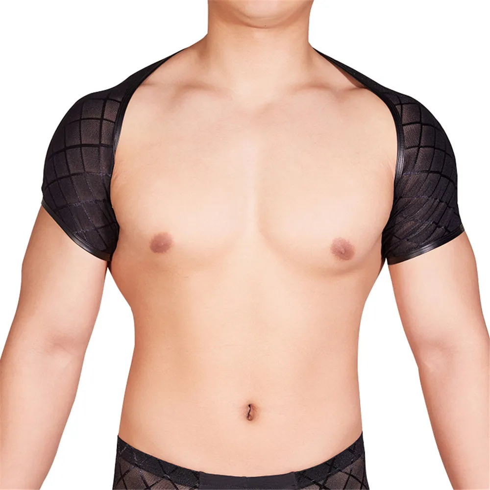 Сексуальная мужская сетчатая майка, сексуальные экзотические Топы с коротким рукавом, нижняя одежда, эластичная шейпер, прозрачная танцевальная одежда для геев Сексуальная мужская сетчатая майка, сексуальные экзотические Топы с коротким рукавом, нижняя одежда, эластичная шейпер, прозрачная танцевальная одежда для геев